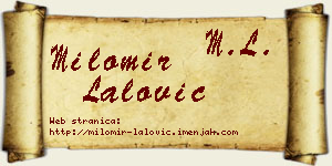Milomir Lalović vizit kartica